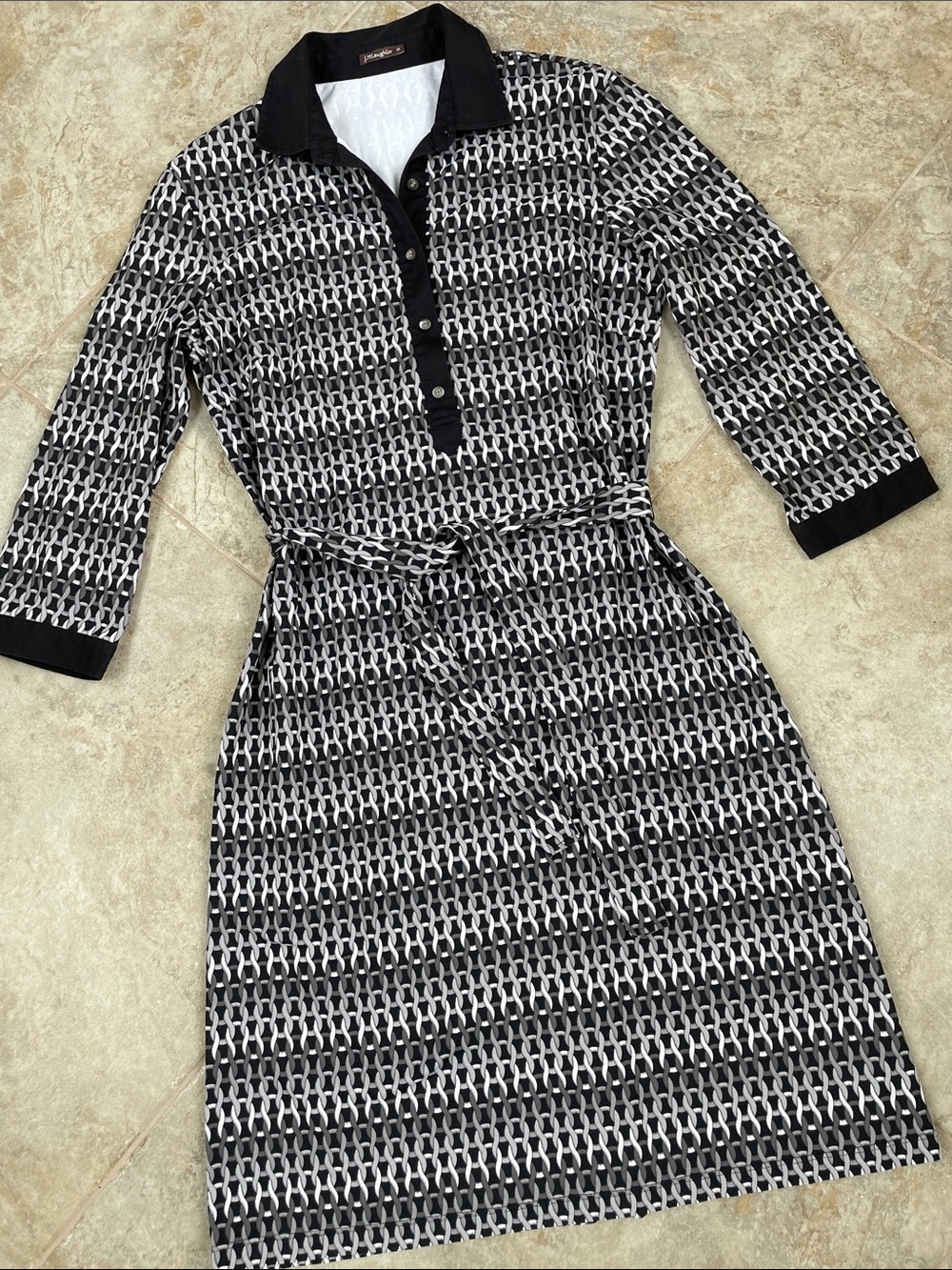 J. McLaughlin Geometic Chain Print Shirtdress
